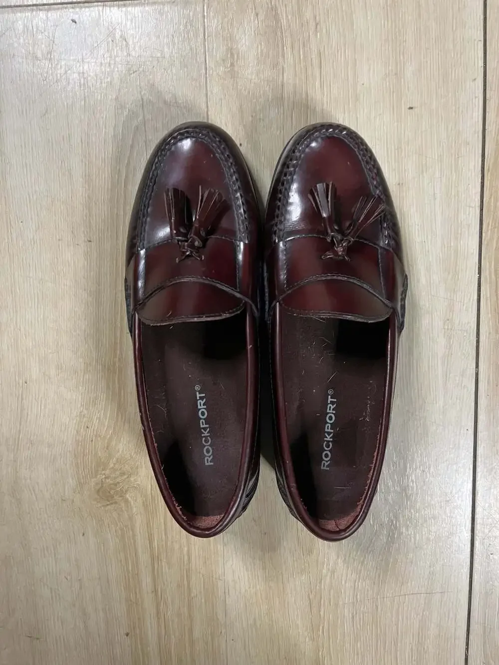 Rockport Men's Burgundy Leather Tassel Loafers
